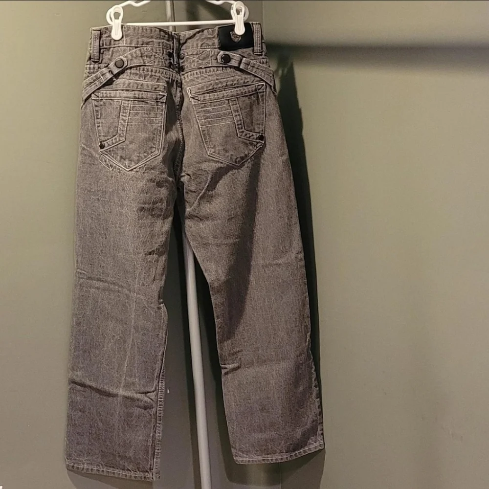 Basic Code Men's Straight Leg Jeans Y2K Relaxed Fit Denim,‎ Size 34x30, Gray